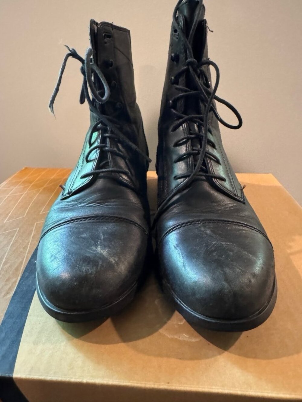 Ariat Heritage IV Paddock Boots Women's 6.5B Black Leather Combat Comfort - Picture 4 of 11